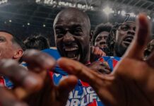 Crystal Palace é campeão e falta Arsenal para Inglaterra varrer a Europa Crystal Palace Mateta comemora o gol histórico
