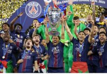 Bicampeão, PSG frustra o Arsenal e entra na dinastia da Liga dos Campeões PSG Em feito histórico, o zagueiro brasileiro Marquinhos, capitão do Arsenal, ergue pela segunda vez a taça da Liga dos Campeões