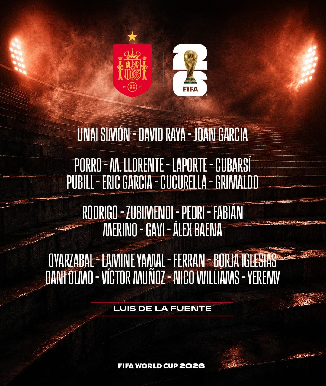 Real Madrid fora da Copa Lista dos 26 jogadores convocados pelo técnico Luis de la Fuente para a Copa do Mundo