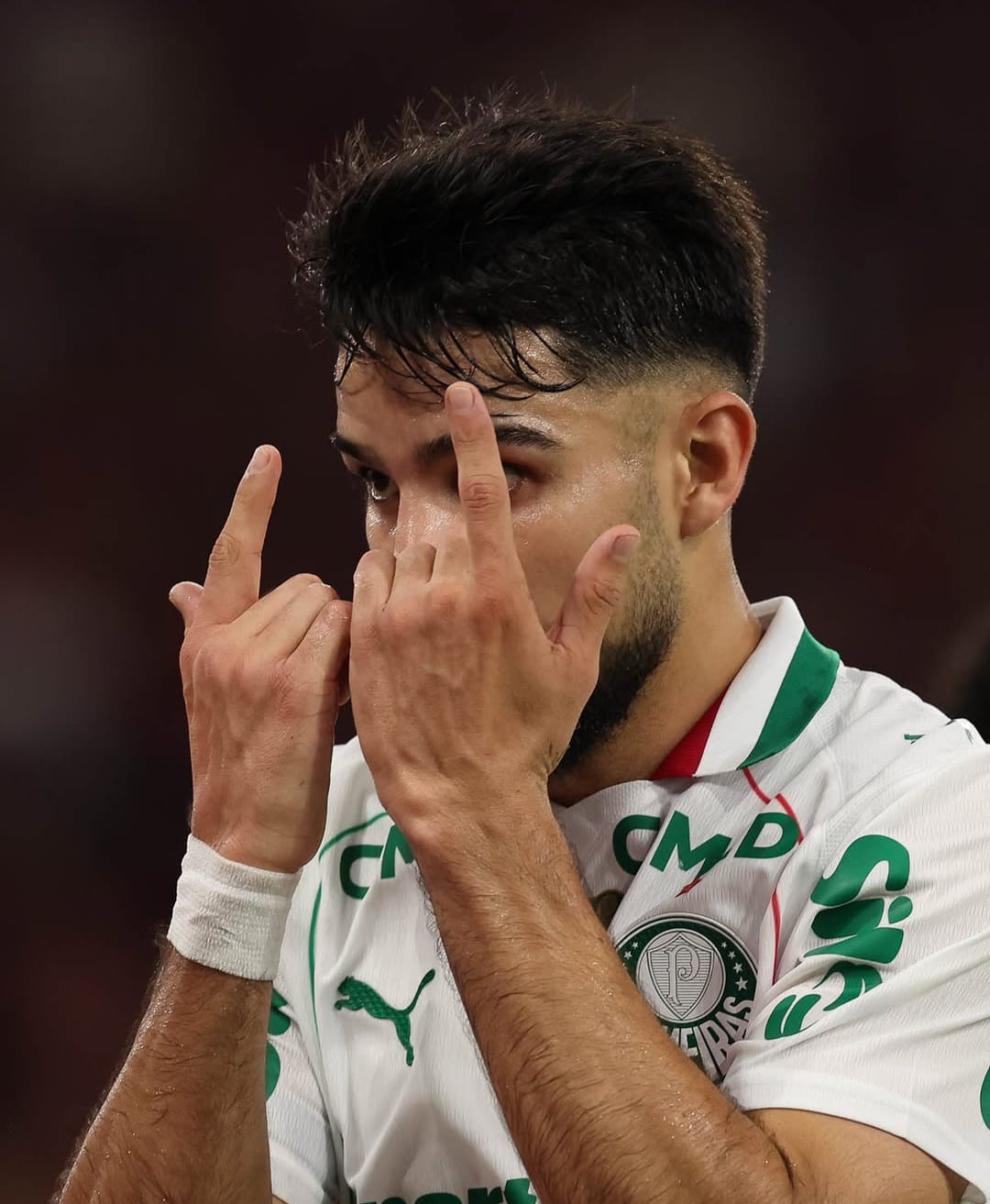 Palmeiras O atacante argentino Flaco López comemora seu primeiro gol na carreira sobre o Flamengo