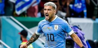 Arrascaeta é inscrito com a camisa da seleção do Uruguai, mas corre o risco de não ir à Copa
