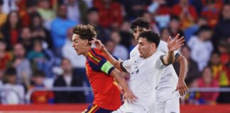 Amistosos Capitão da Fúria, Gavi sofre com a marcação do iraquiano Zaid Ismail no último amistoso da Espanha antes da viagem para a Copa