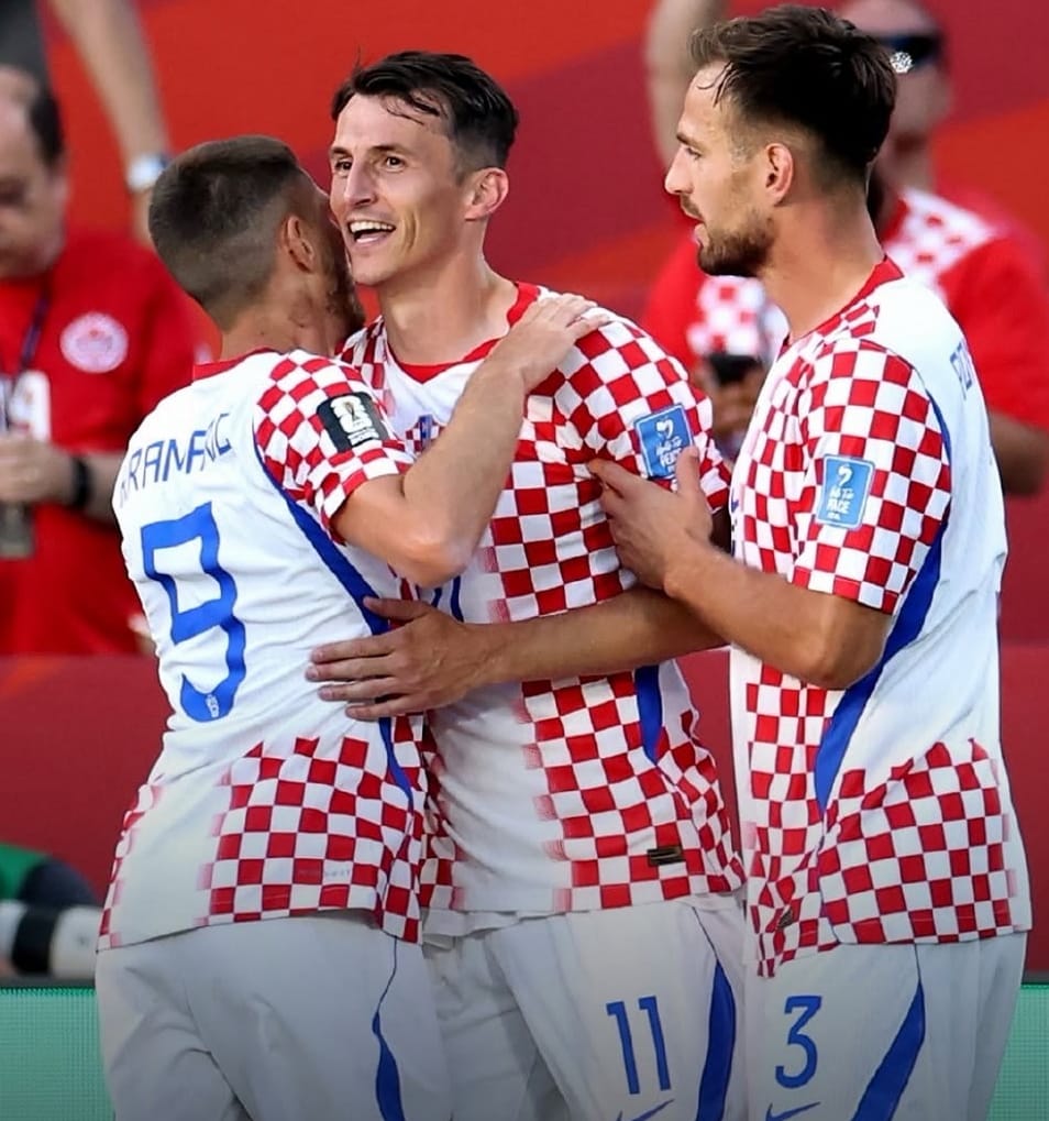 Croácia comemora o gol da vitória
