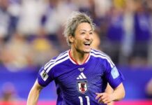 Brasil Daizen Maeda comemora o seu gol