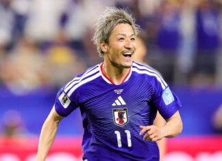 Brasil Daizen Maeda comemora o seu gol