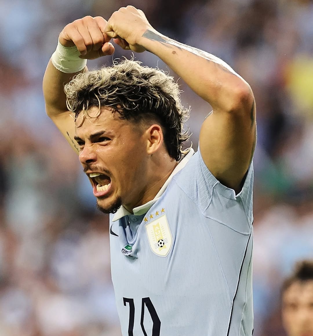 De tanto martelar, o Uruguai busca o empate com o gol de Maximiliano Araújo, que explode de alegria / Fifa