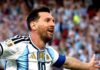 Messi comemora o seu primeiro gol