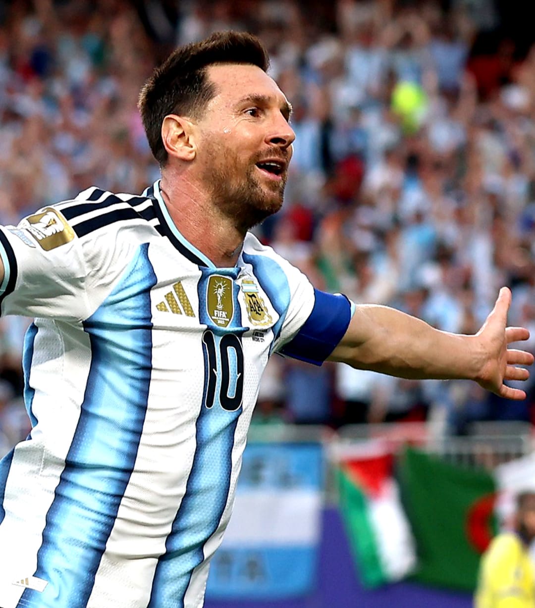 Messi comemora o seu primeiro gol