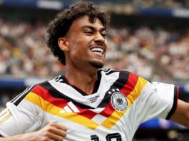 Entre o 7 a 1 da Alemanha, goleada sueca e a resistência do Japão mostraram a cara dessa nova Copa Alemanha Nathaniel Brown comemora o seu primeiro gol com a camisa da seleção da Alemanha