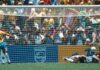 Zico escolhe o canto esquerdo do goleiro francês Joel Bats, que faz a defesa e impede o dia de herói do craque brasileiro
