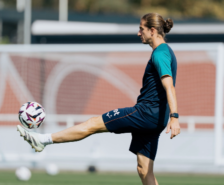 Filipe Luís no treino do Monaco